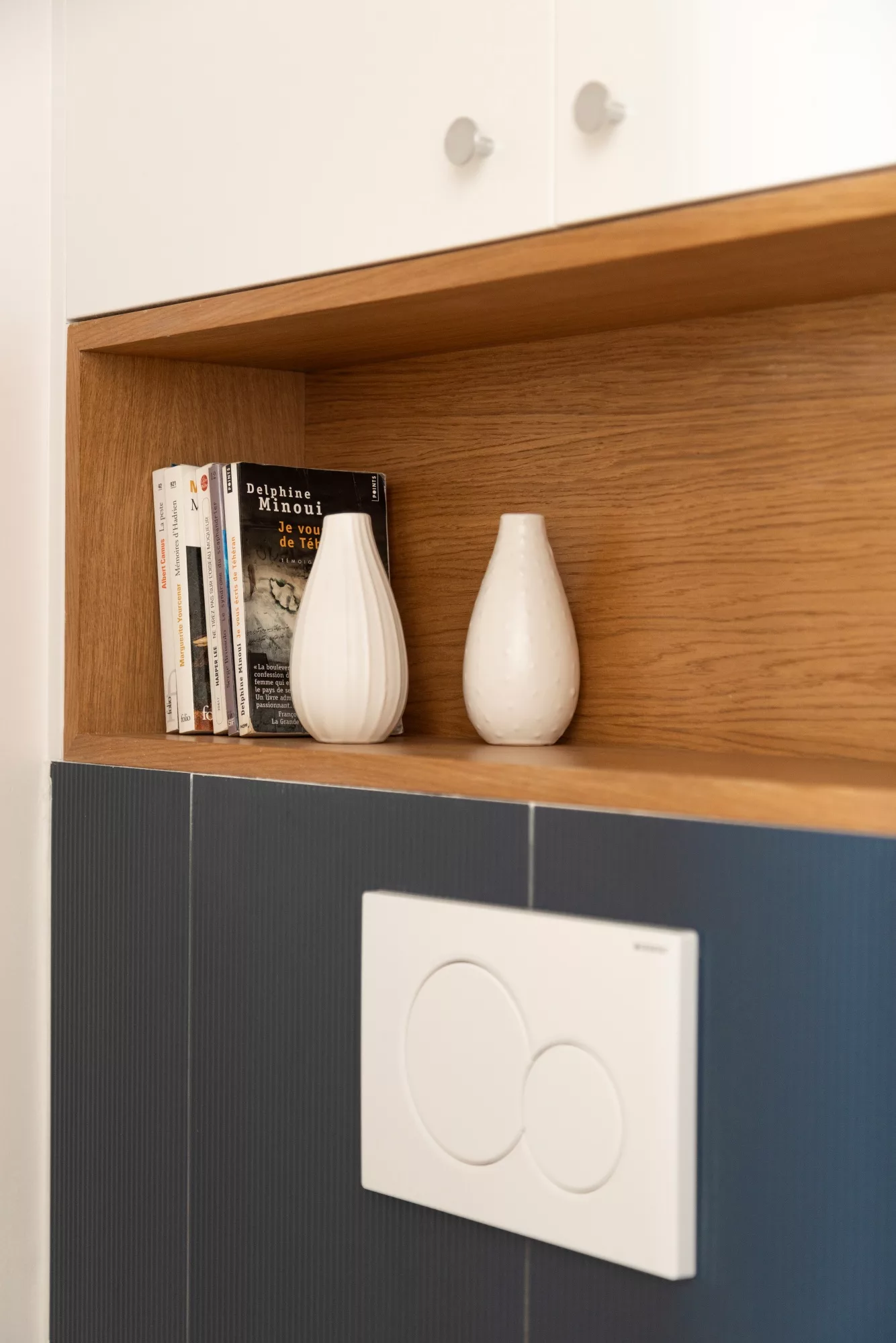 niche et placard toilettes bleu