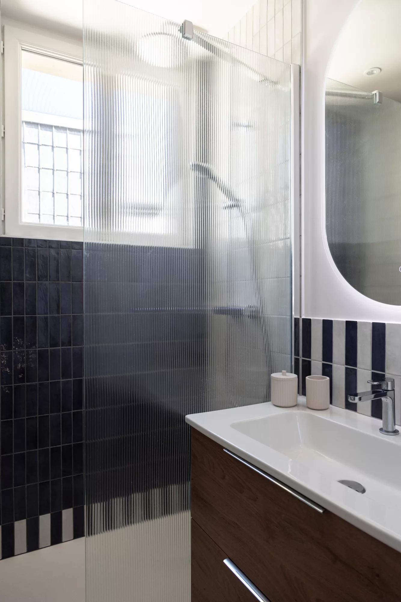 salle de bain rayures